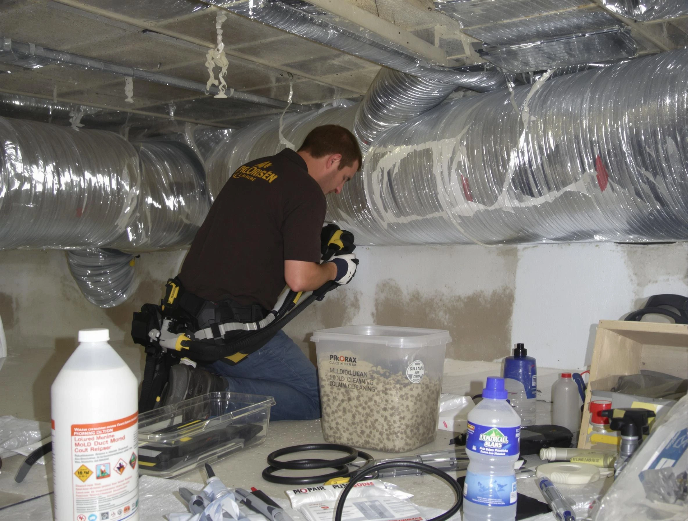 Hopewell Air Duct Cleaning specialist performing professional mold removal from air ducts in Hopewell